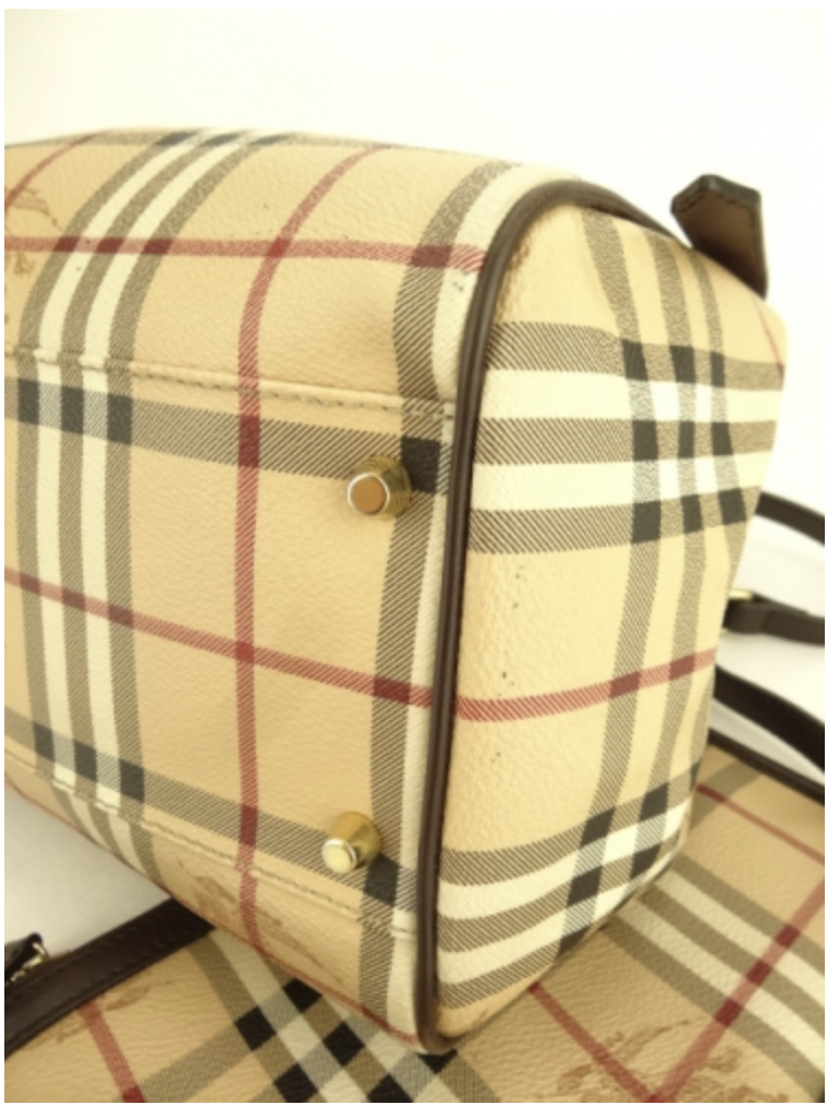 PB6004 Burberry Small Haymarket Centerbury Tote (Brown)